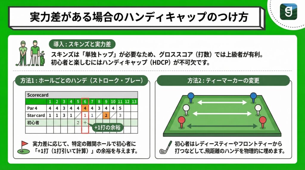 実力差がある場合のハンディキャップのつけ方 Diagram