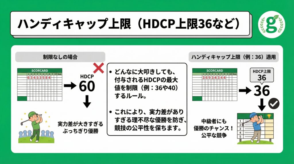 ハンディキャップ上限（HDCP上限36など） Diagram